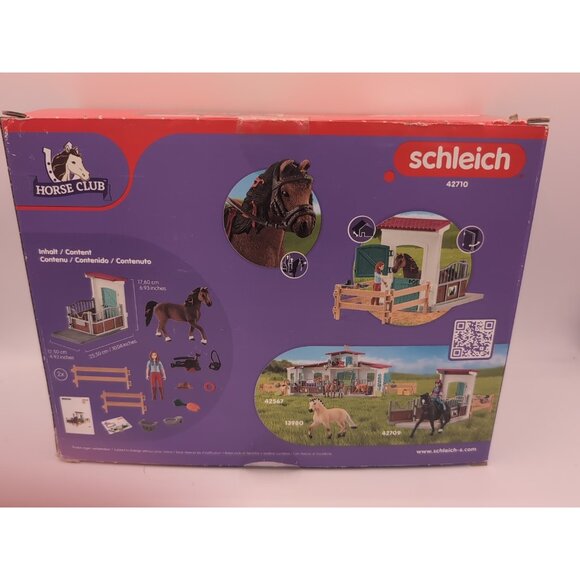 Schleich Horse Club 42710 Horse stall with Hannah Cayenne Horses playset toy NEW - Picture 2 of 4